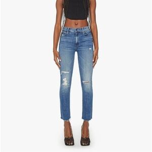 MOTHER The Swooner Ankle Fray Jean Weekend Warrior Mid Rise Stretch Sz 26